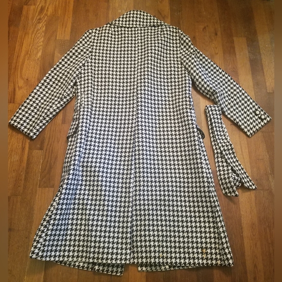 Vintage 60s Houndstooth Pattern Peacoat Thalhimers Mod Estimated S/M - Picture 16 of 16